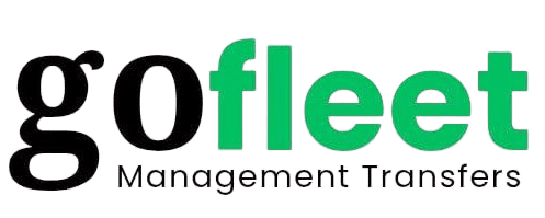 GoFleet logo featuring the brand name in black and green with the tagline 'Management Transfers'.